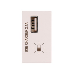 Mdulo Cargador USB 2.1A  Blanco  Serie Duomo - Conatel